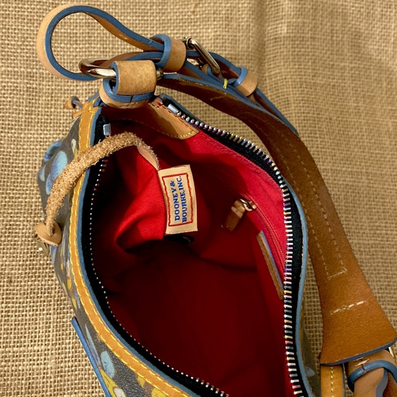 Vintage Dooney & Bourke Purse Bag Bee Canvas Vachetta Leather Small - Picture 6 of 6